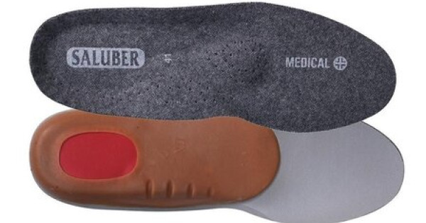 Saluber Saluber Medical Doorgezakte Voorvoet steunzool Thermo met PORON schokdemping 100 wollen toplaag steunzolen